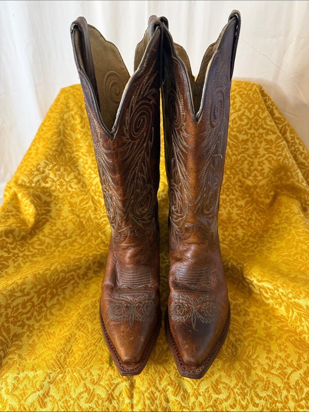 Justin Boots Chestnut Brown Leather Western Cowboy Boots